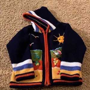 Handmade knit cardigan hoodie